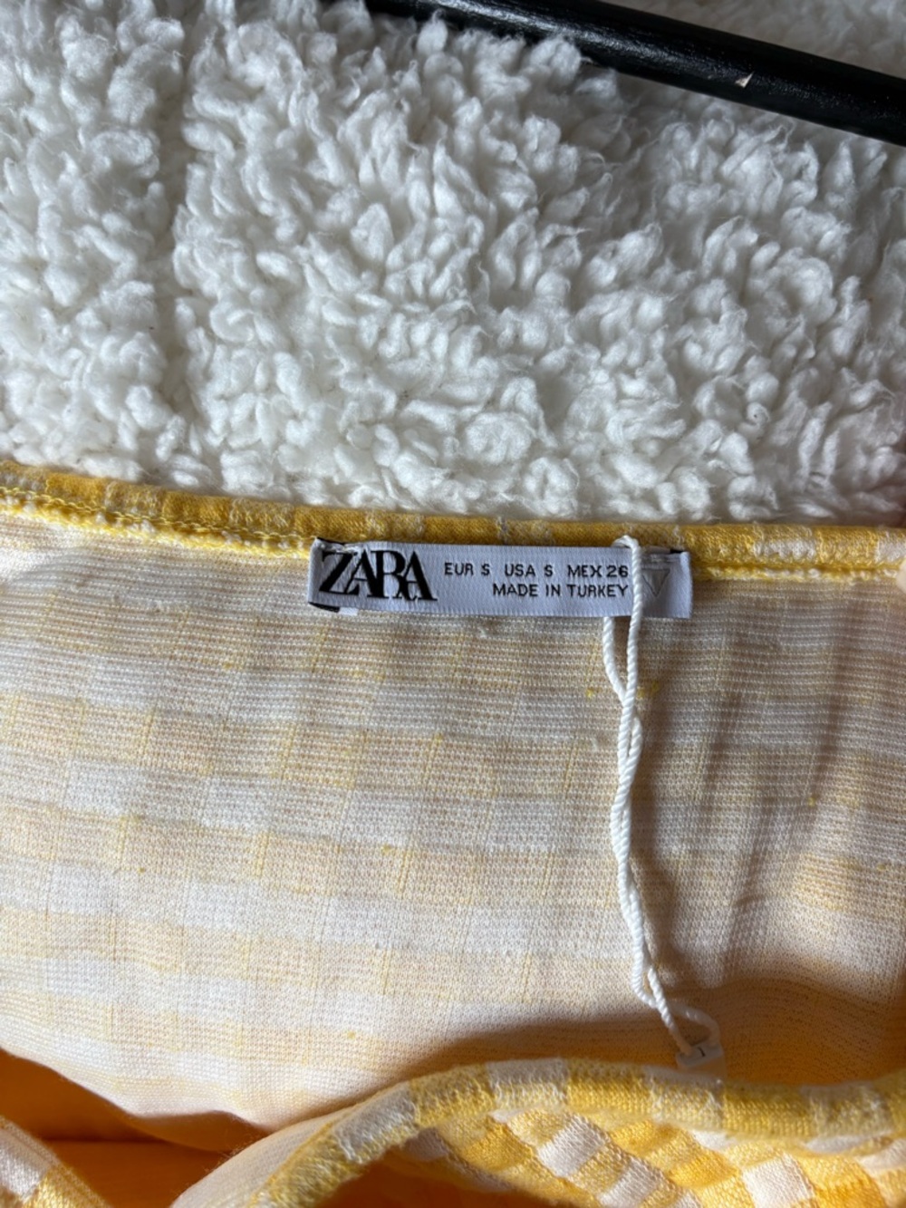 Zara Yellow Gingham Shift Mini Dress EUC - Picture 7 of 9